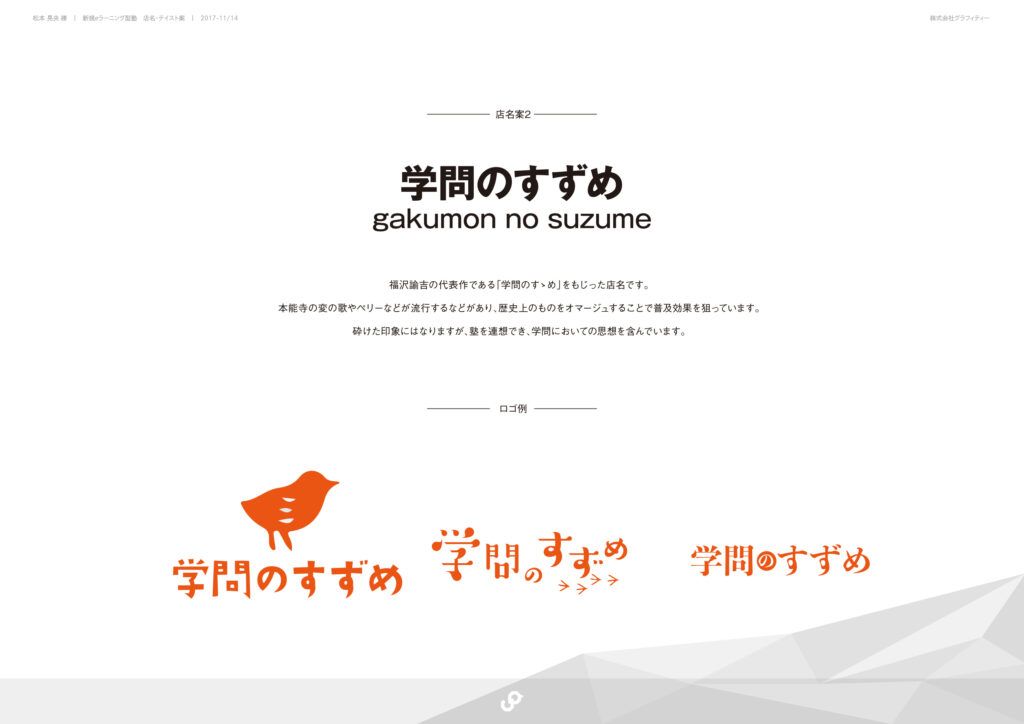 個別学習塾みちしるべ ブランディング 制作物 2